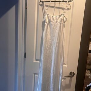 Zara, bridal, medium, satin, slip dress, white